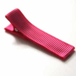 Alligator clip bekleed met felroze grosgrain lint