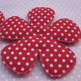 65mm rood polkadot bloem stof