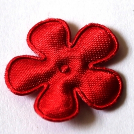 25mm satijn bloem rood 10