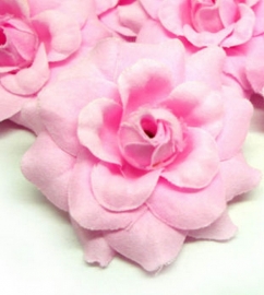 stoffen roosje met steeltje 4cm roze