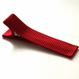 Alligator clip bekleed met rood grosgrain lint