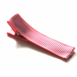Alligator clip bekleed met roze grosgrain lint