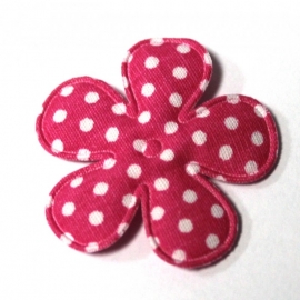 35mm polkadot bloem felroze