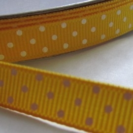 GEEL grosgrain geweven band polkadot 5m