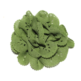 Bloem met gaatjes mos groen (8cm)