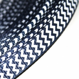 ZIgzag motief grosgrain lint navy / wit