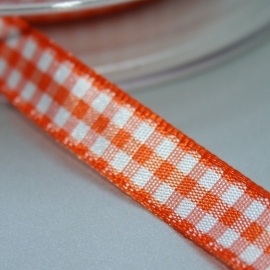 Oranje boeren ruit band 10mm breed