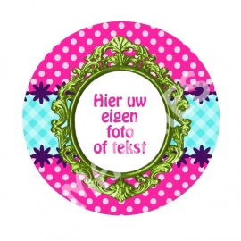 foto/tekstframe Fuchsia/ lime/blauw