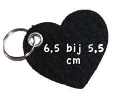 vilten sleutelhanger  hart xl ( 36 kleuren)