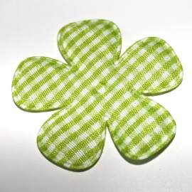 LIMEGROEN gingham ruit bloem 47mm