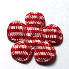 25mm ruit bloem rood