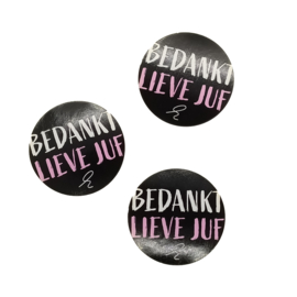 Sticker  bedankt lieve juf krijt (5 stuks)