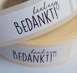 Sticker "Bedankt" 5 stuks