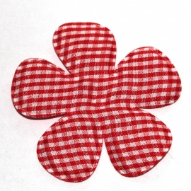 Rood gingham ruit bloem 65mm