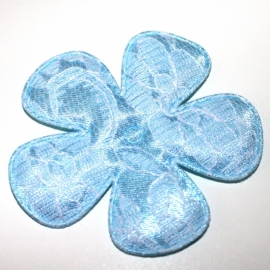 Bloem satijn/kant baby blauw 65mm