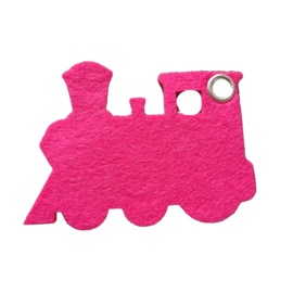 Vilten Sleutelhanger trein fuchsia  (11)