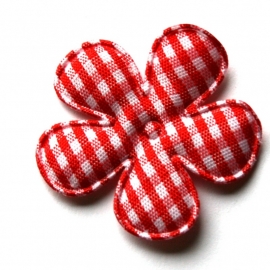 35mm gingham ruit bloemen rood