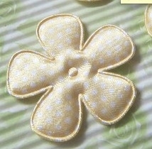 35mm bloem satijn geel polkadot
