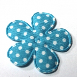 35mm polkadot bloem aqua