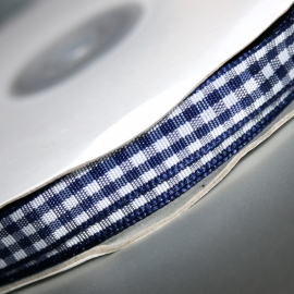 10mm navy gingham ruit lint