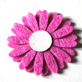 Daisy flower vilt donker roze wit