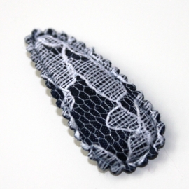 Kniphoesje satijn navy met kant 35mm