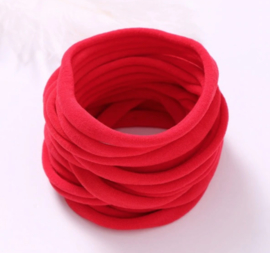 Super soft dunne nylon haarbandje rood