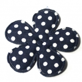 35mm polkadot bloem donker blauw