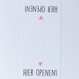 Sticker "hier openen"5 stuks