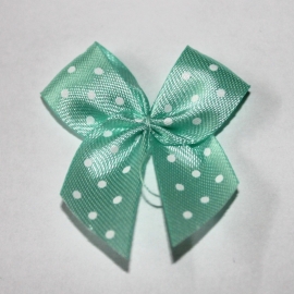 Mint polkadot strikjes 1 stuks