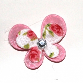 Mini dubbellaags vlinder roze