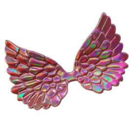 Engelen vleugel pu leer roze holografische glans