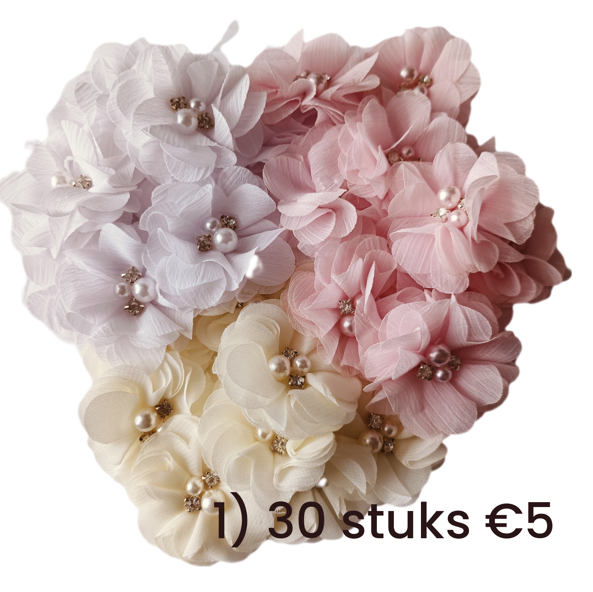 chiffon bloemen 30 stuks