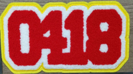 BINNENKORT VERKRIJGBAAR: Rug embleem 0418 Chenille