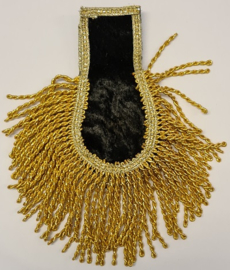 Epaulletten velours zwart met goud