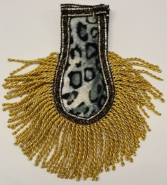 Epaulletten tijger velours met zwart/goud