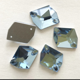 Sew on Glas ruitje middel Aquamarine