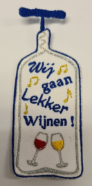 Wij gaan lekker wijnen blauw/wit