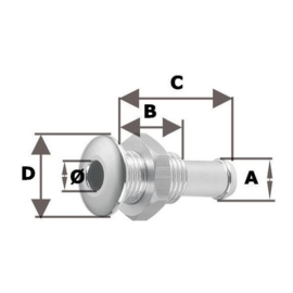 Huiddoorvoer | RVS | 1/4 "x 10