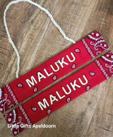 tekstbordje Maluku, 7 cm x 40 cm