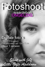 Waardebon 3 digitale foto`s, 2 fotoafdrukken en fotogalerij