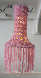 Gehaakte Fuiklamp roze, ong 60 x 22 cm