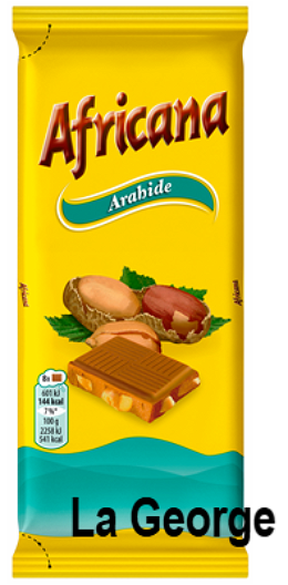 Africana chocoladereep met stukjes pinda 80g