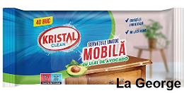 Krystal clean Vochtige meubeldoekjes met avocado-olie 40 stuks