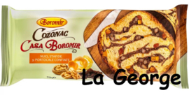 Boromir Cozonac Casa Boromir met walnotencrème, rozijnen en sinaasappel.  550g