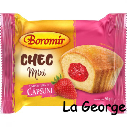 Boromir Chec Mini cu umplutură căpșuni 50g