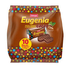 Dobrogea   Eugenia Biscuiti Original  cu crema de cacao Familial    10 buc X 36g