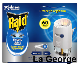 Raid Elektrisch muggenafweerapparaat, instelbare intensiteit, 60 nachten