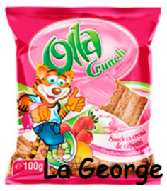Olla Crunch Snacks met Aardbeienroom 100g