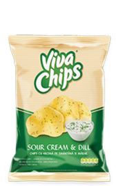 Viva chips met zure room- en dille-smaak100 gr